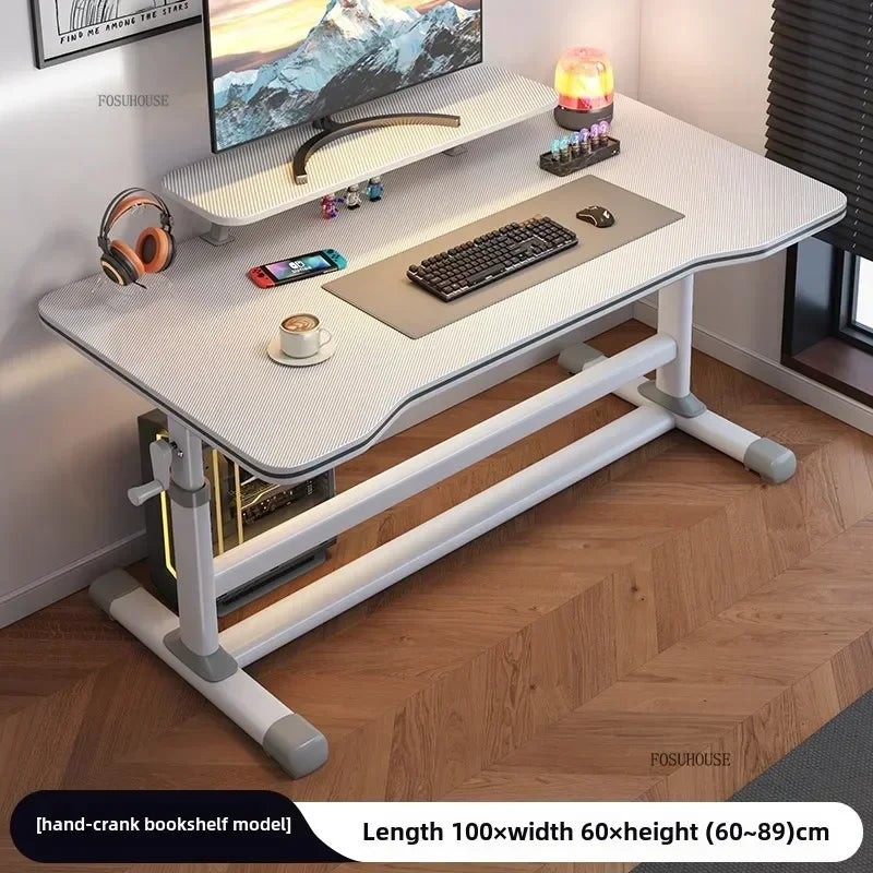 L Shape Desk Liftable Computer Table — Graphite Black | KIMLUD
