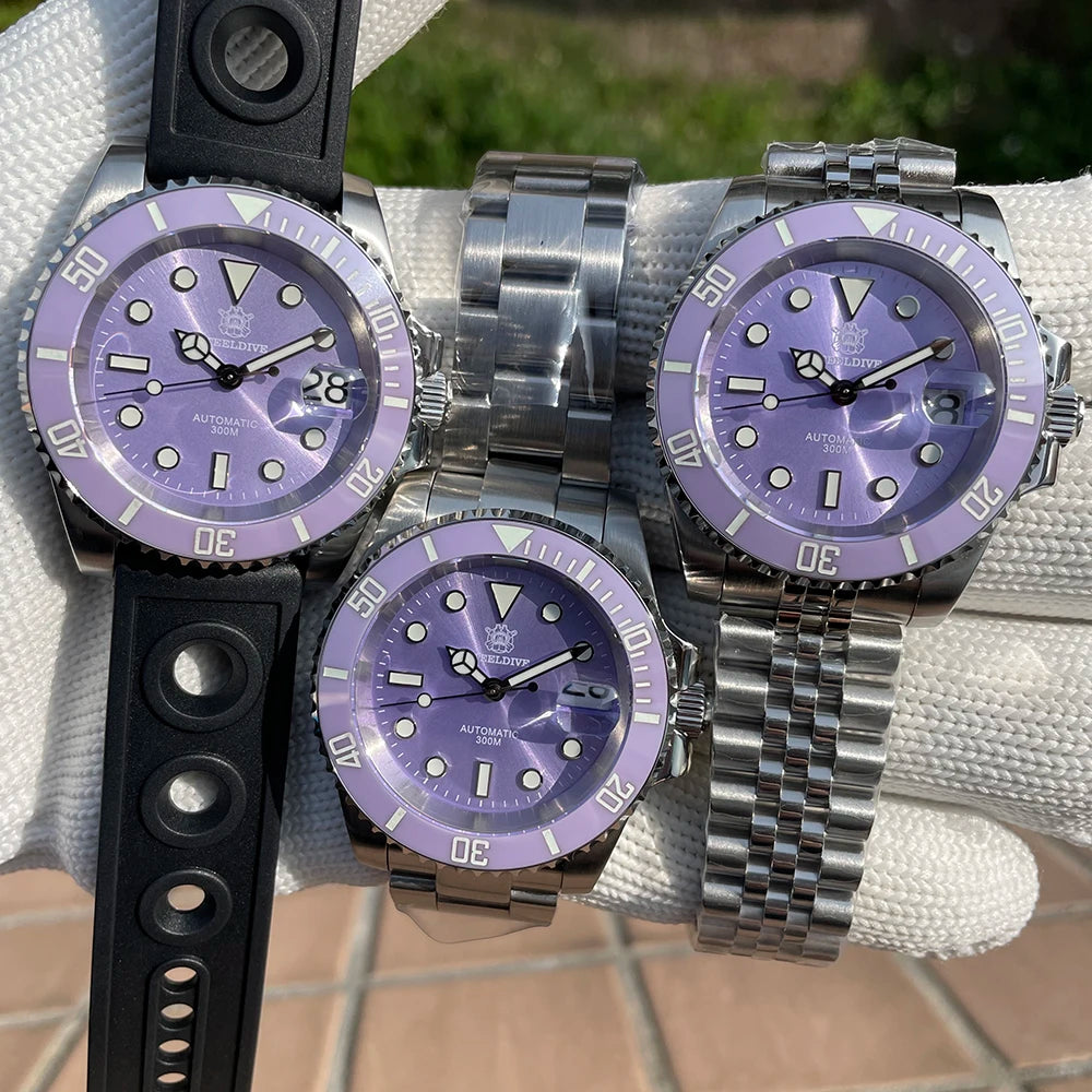 SD1953 New Arrival 2024 Purple Dial Turquoise Dial AR Coating Sapphire Glass 41mm Case 300M Waterproof Ceramic Bezel Dive Watch