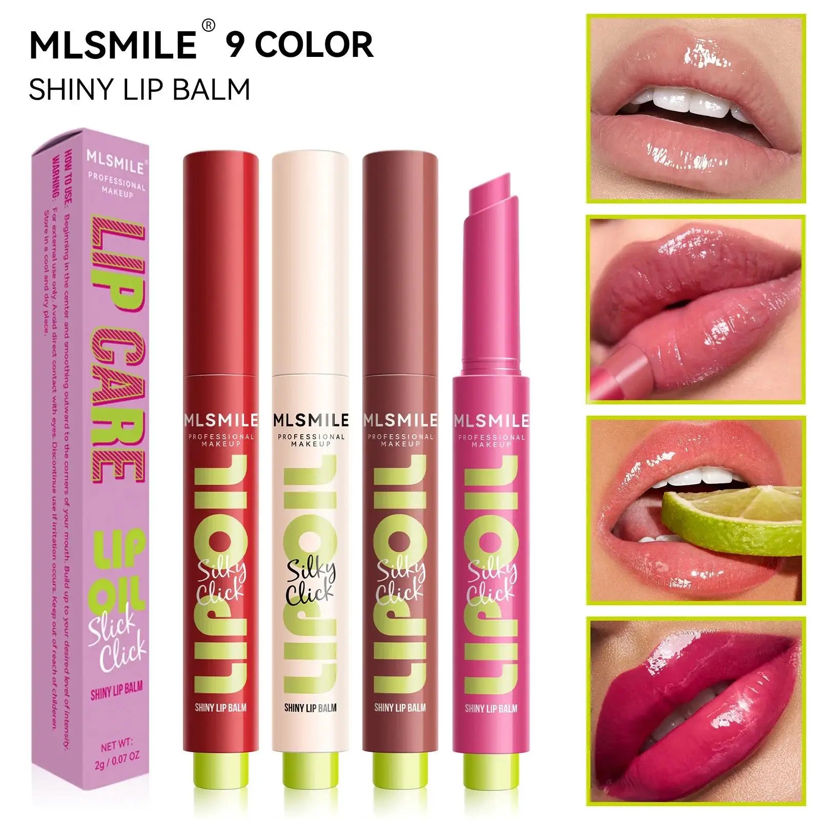 MLSMILE Multicolor Silky Lipstick Hydrating Lip Balm Long Lasting Mirror Gloss Oil Nourishing Radiant Press