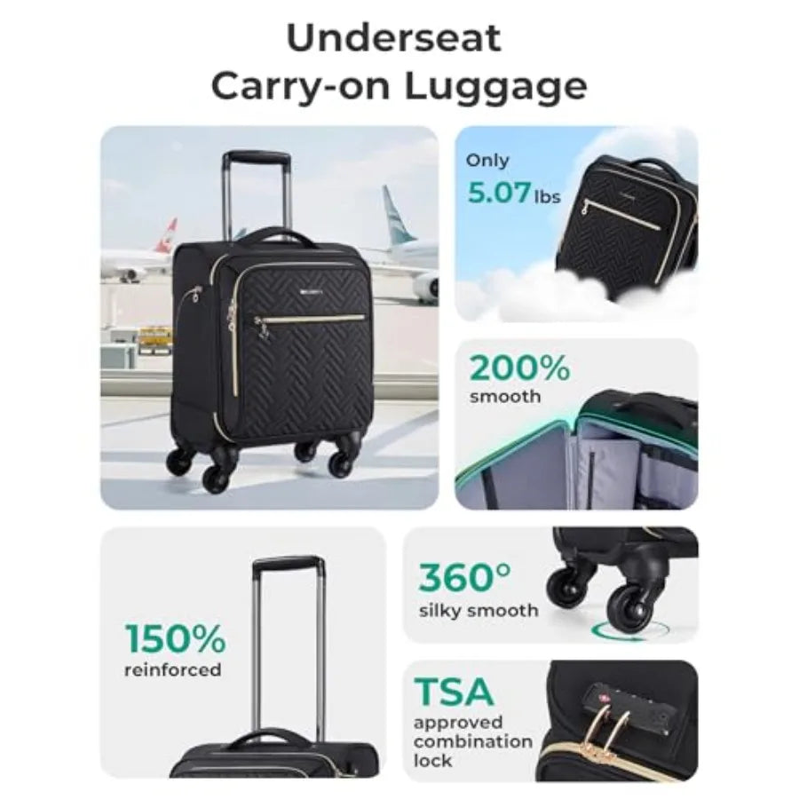 Suitcases Underseat Carry On Softside - Denim | KIMLUD