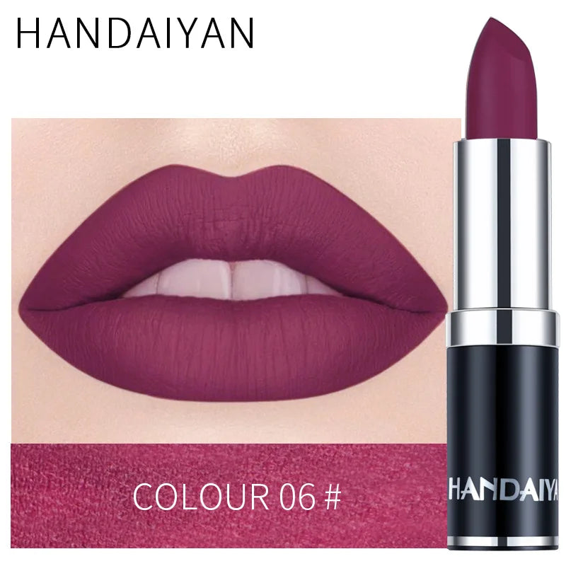 HANDAIYAN 12-color matte velvet lipstick long-lasting waterproof non-stick cup does not fall color lipstick lipstick