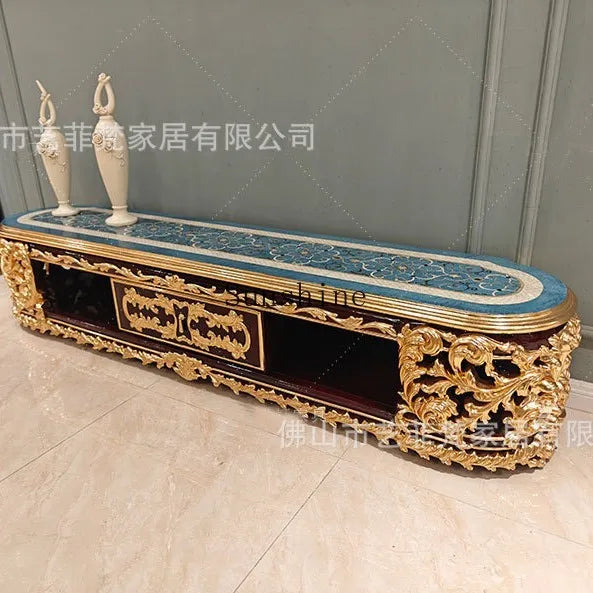 French aristocratic living room furniture European style luxury high-end gold fabric sofa