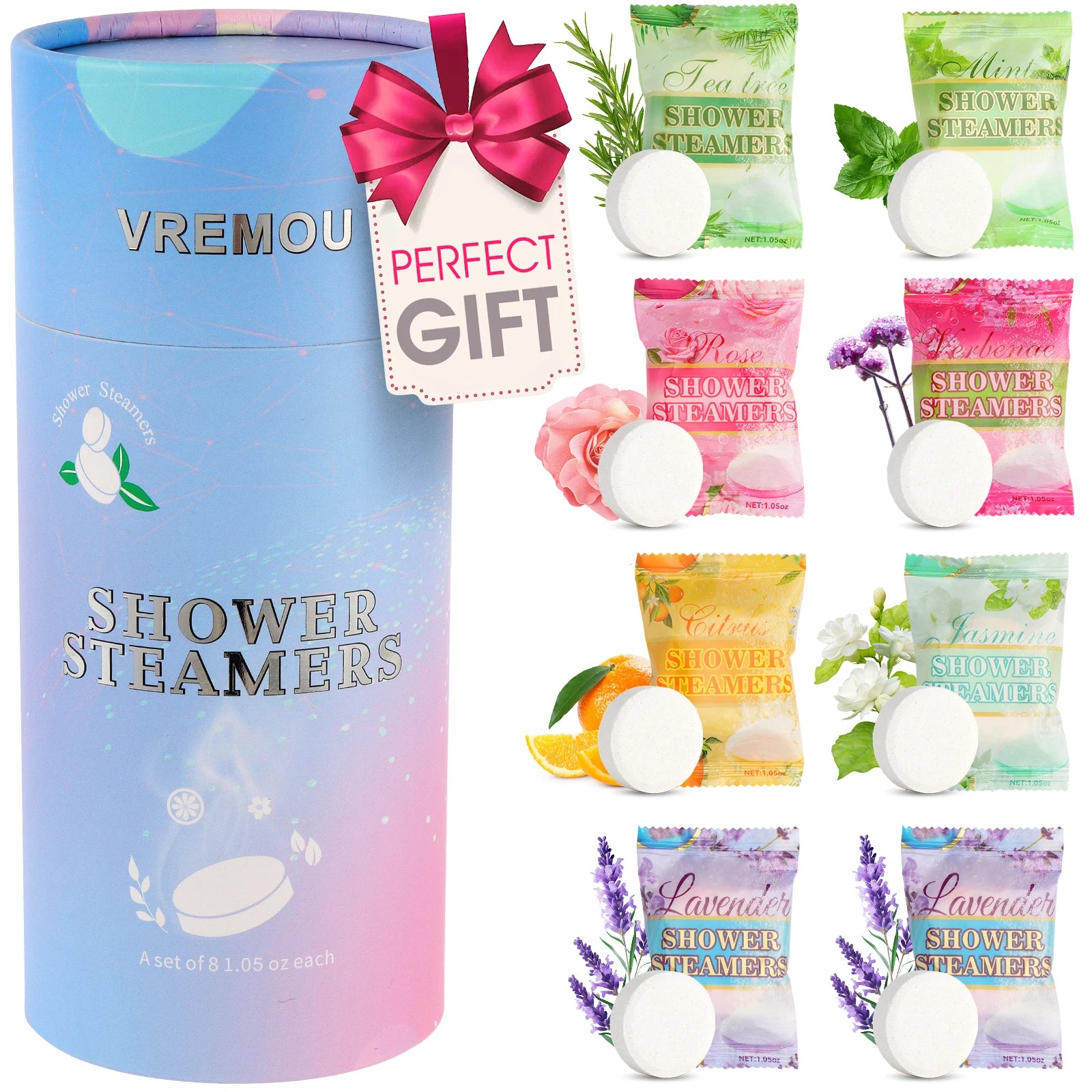 Shower Steamers Aromatherapy - Birthday Gifts for Women, 8 Pack Shower Bombs with Essential Oils, Spa Gifts for Women