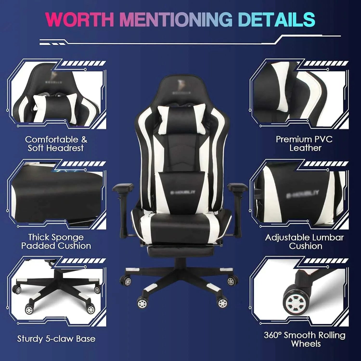 gaming-chair-with-speakers-video-game-chair-pu-leather-recliner-computer-chair-swivel-e-sports-chair-with-armrestkimludkimlud-35574589