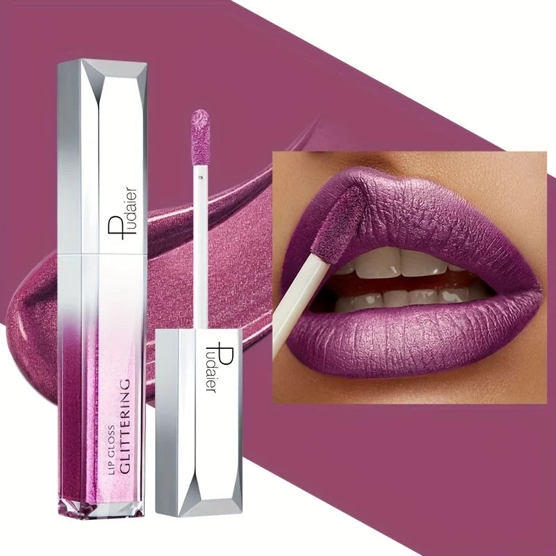 Metallic Lip Gloss Set Waterproof Long-Lasting — Mauve Rose | KIMLUD