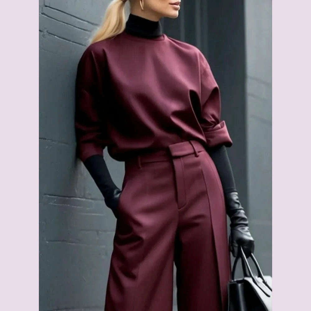 freeacy-2025-new-womens-tops-burgundy-round-neck-half-sleeves-loose-fit-t-shirt-spring-and-summer-casual-streetwear-shirts-kimlud-kimlud-33912225