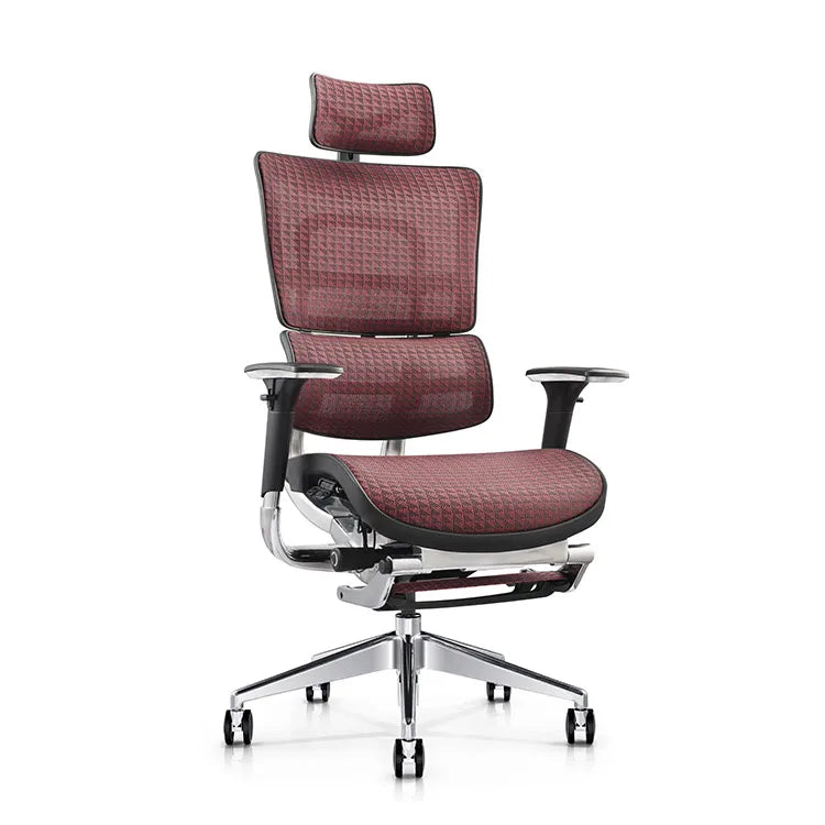 Aluminum Modern Mesh Office Chair Ergonomic — Rosy Pink | KIMLUD