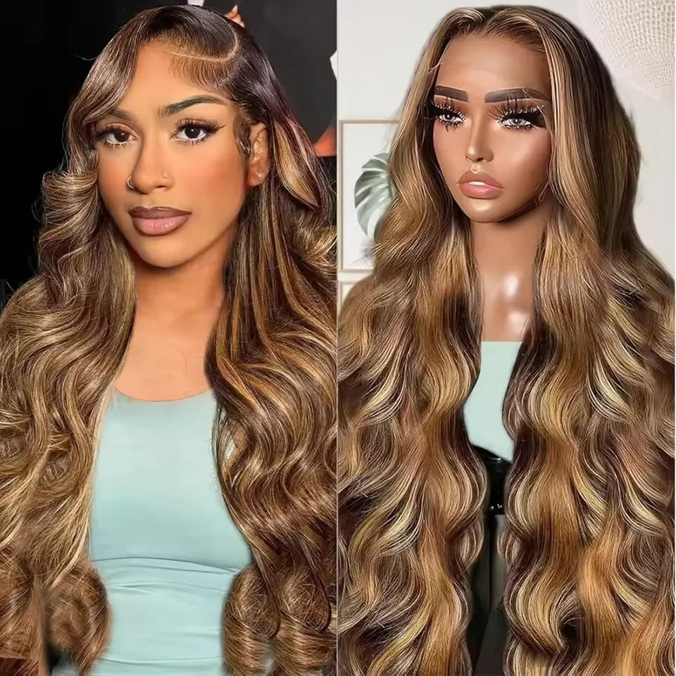 HD Lace Frontal Wig – Human Hair – Honey Blonde Ombre | KIMLUD