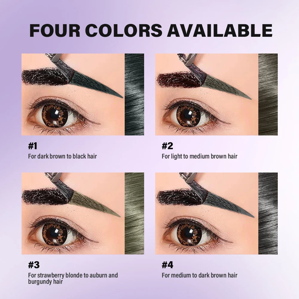 4Color Eyebrow gel Tint peel-off waterproof Tattoo Brow Tint Smudge-Proof Sweat Resistant Waterproof non-sticky Cosmetics