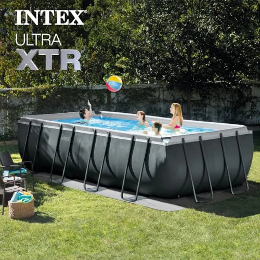 Eco-Friendly PVC Pool Set With Steel Frame — Blue | KIMLUD