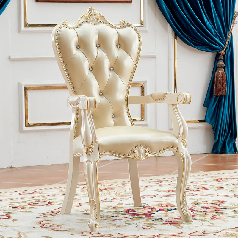 X European Solid Wood Dining Chair Princess Lazy Throne Luxury Lounge Chair Fashion Butterfly Ergonomic Muebles Entrance Furnitu