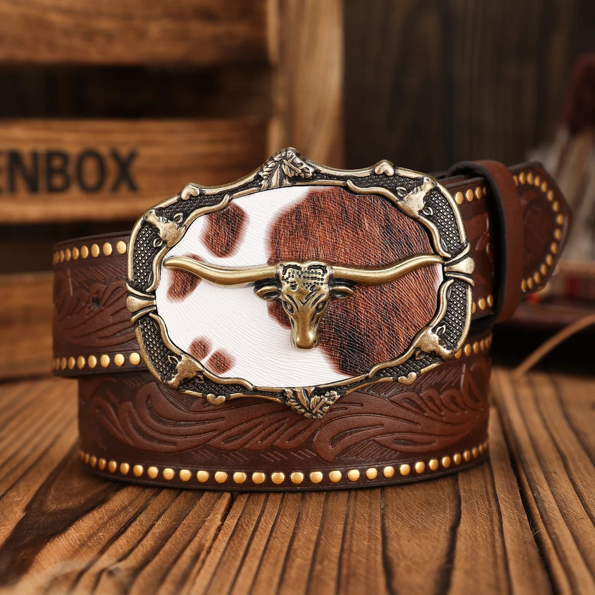 PU Western Retro Belt Solid Belts — Black | KIMLUD