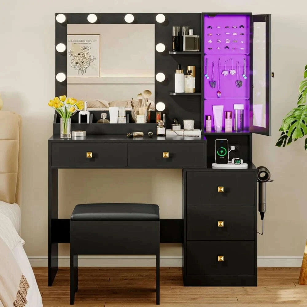 vanity-desk-with-mirror-and-lights-makeup-vanity-table-set-with-5-storage-drawers-power-outlet-chair-small-dressing-tablekimlud-womens-fashion-34600242