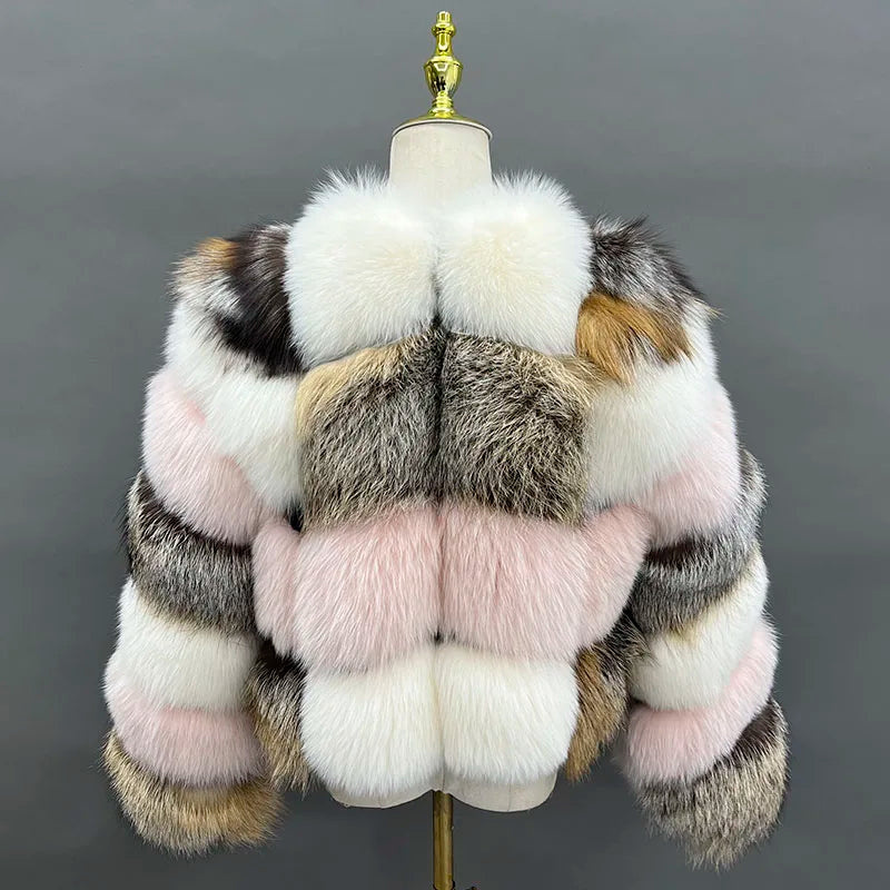 Women Winter Coats Warm Fox Fur Coats Real Natural Fox Fur Coat Fur Coat Thick Jackets V-neck New Arrival