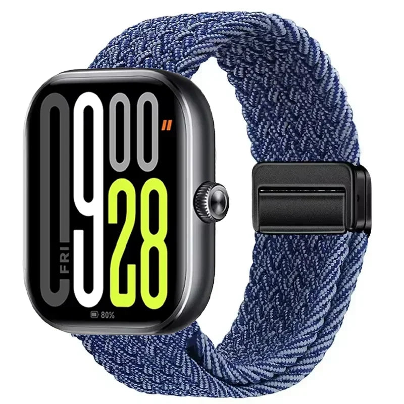 Magnetic Braided Nylon Loop Band for Xiaomi Redmi Watch 6 5 4 Strap Adjustable Sport Replacement Correa Bracelet Mi Band 9 8 Pro