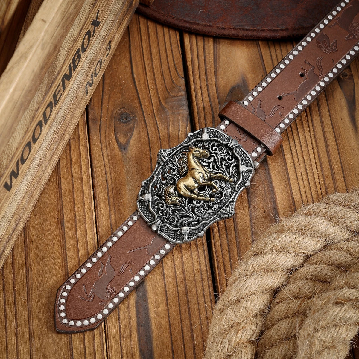 KIMLUD, A unisex Western-style PU belt with buckles, Bohemian style, casual and retro, suitable for daily wear when going out, KIMLUD Womens Clothes