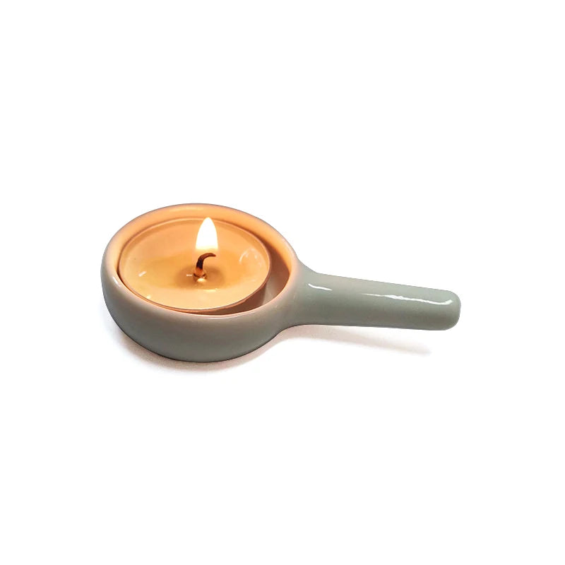 Ceramic Candle Holder Wax Melt Diffuser — Ivory | KIMLUD