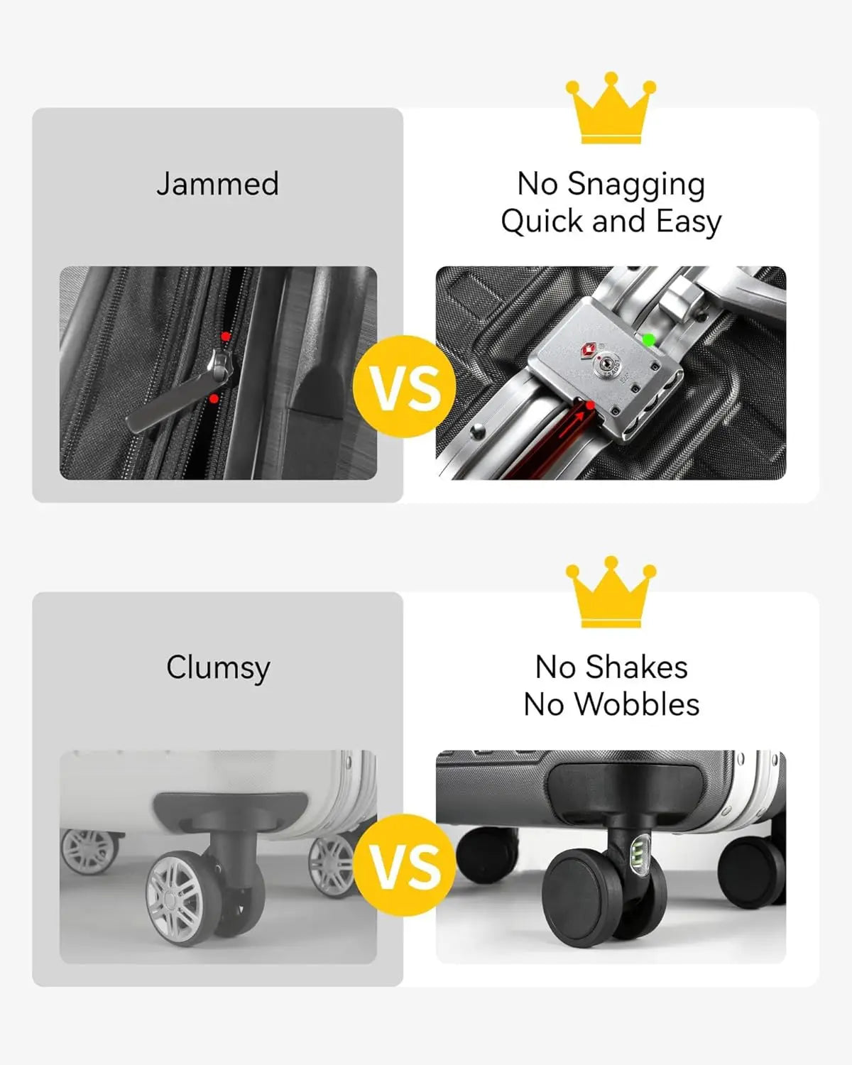 Spinner Luggage Sets Hard Shell Polycarbonate Suitcase Sets 2 Piece 20 28