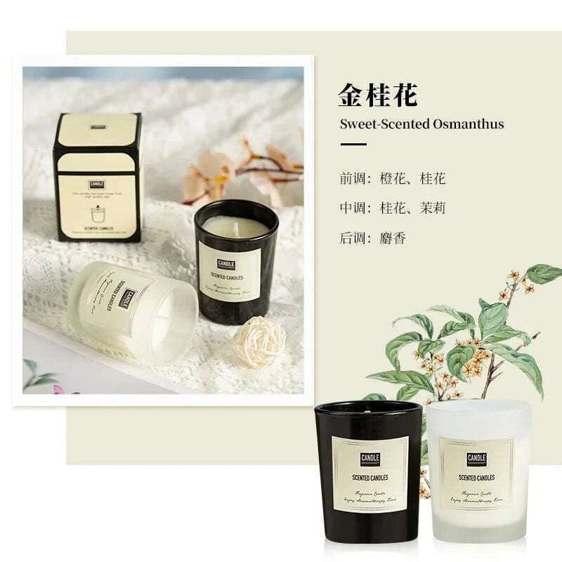 KIMLUD, 1Pc Modern European Plant Scent Aromatherapy Candle Living Room Bedroom Air Purification Enduring Fragrance Candle Cups Decor, KIMLUD Womens Clothes