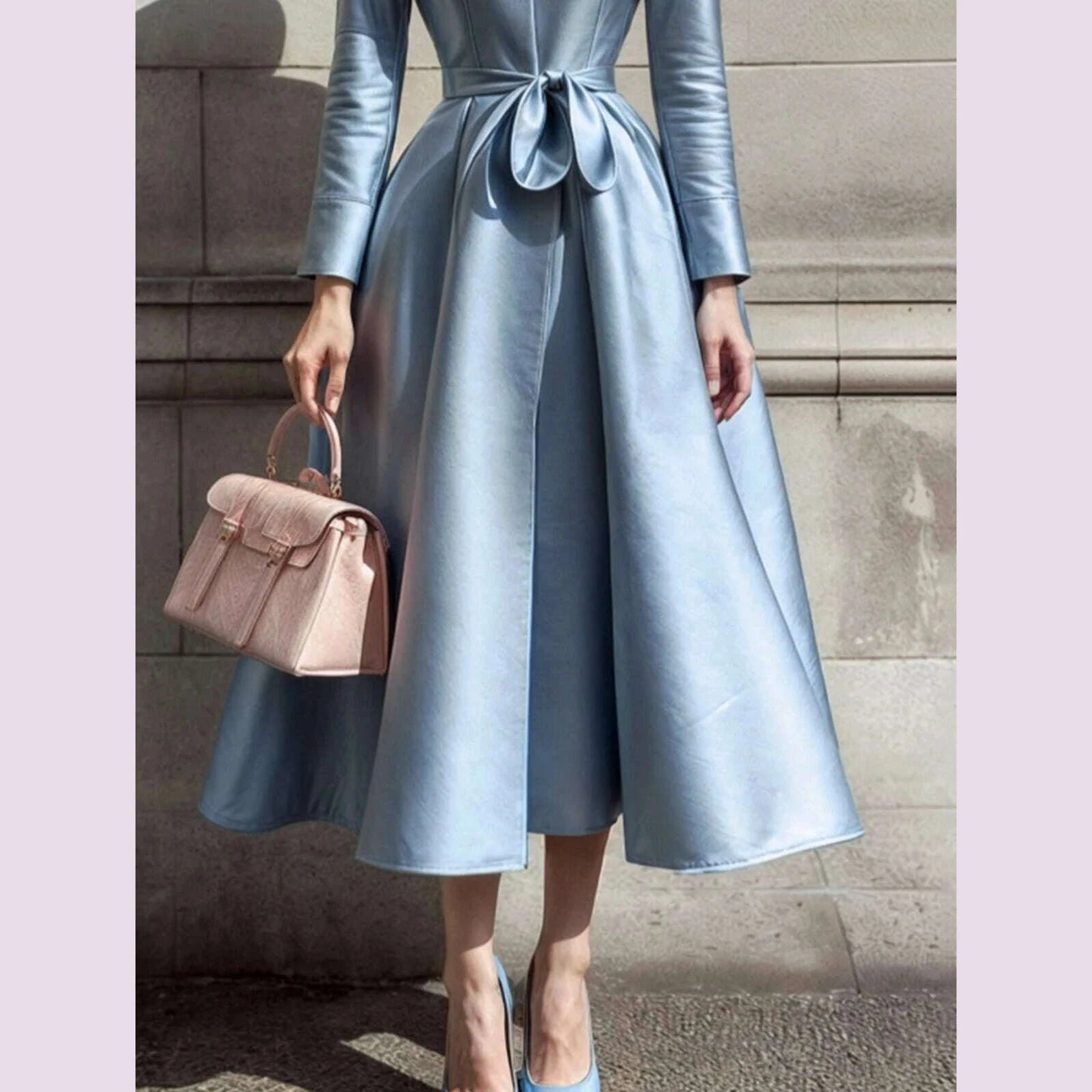 elegant-dress-for-women-stand-collar-pleated-a-line-long-sleeve-sweet-party-club-evening-wedding-guest-midi-dresses-with-belt-kimlud-kimlud-33922381