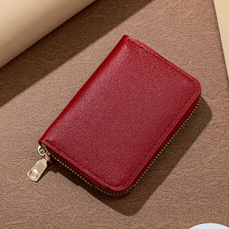 Cloth Card Bag Zippered Vertical Organizer — Black | KIMLUD
