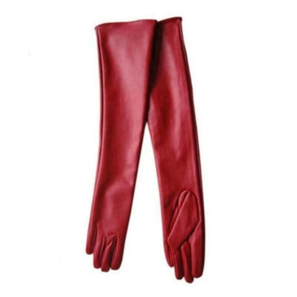 Long Elbow Gloves – Soft Lined – Synthetic Leather | KIMLUD