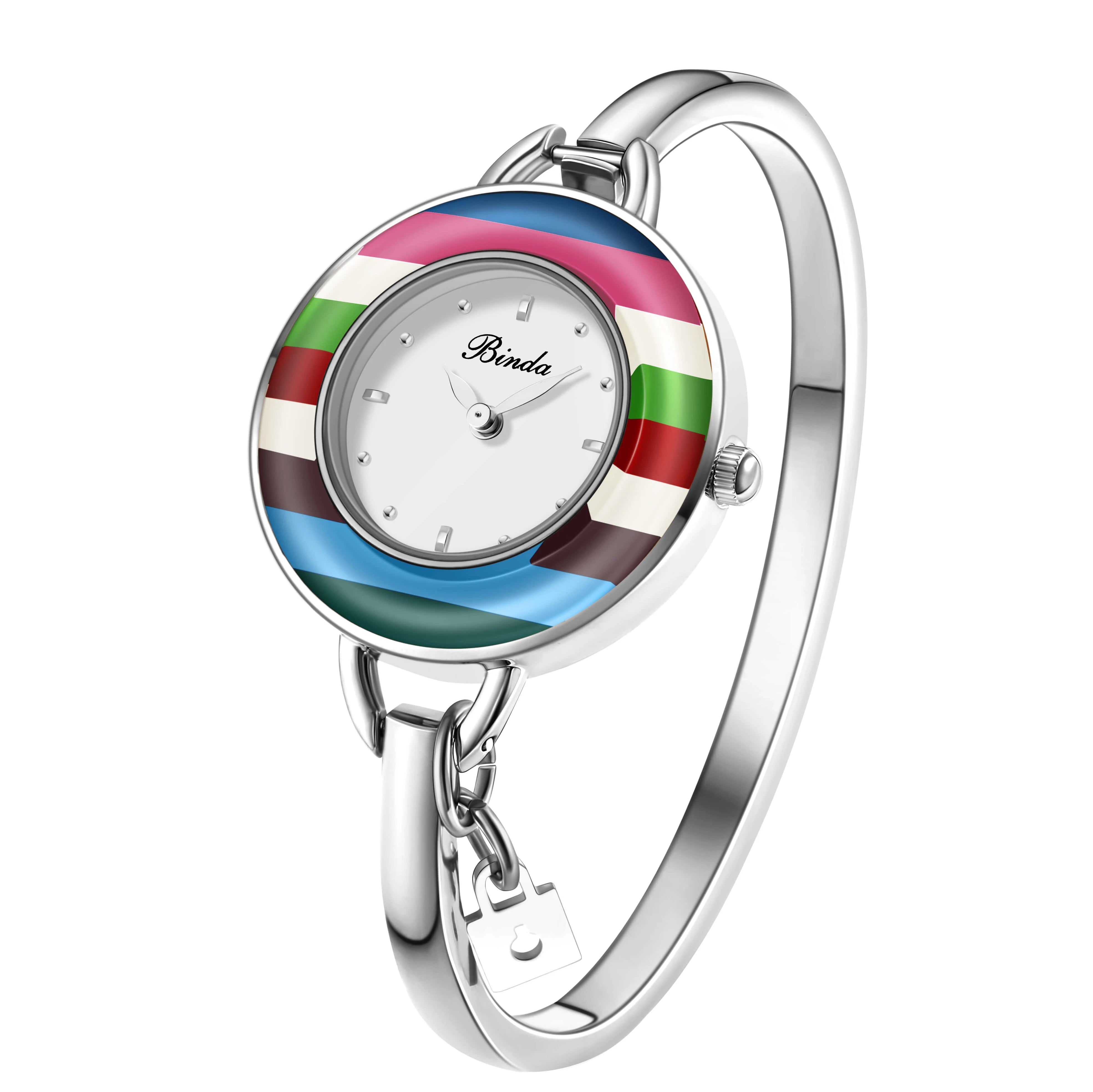 Watch – Quartz Movement – Stainless Steel Band – Rainbow Gold | KIMLUD