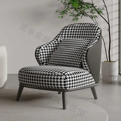Velvet Nordic Lounge Chair With Cloud Cushion — Ivory | KIMLUD