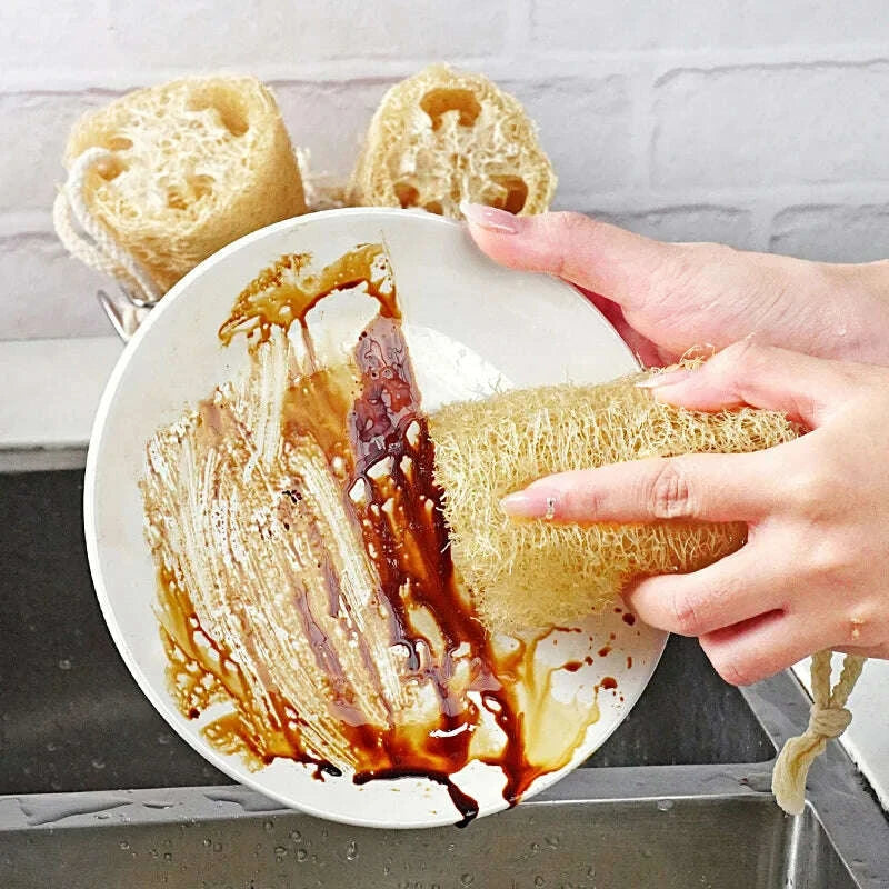 13pcs-natural-loofah-sponge-multi-purpose-kitchen-cleaning-tool-dish-washing-sponge-long-shower-body-scrubber-loofah-dishclothkimludkimlud-35578458