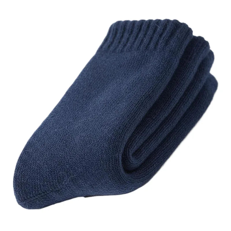Merino Wool Socks Extra Thick Winter Warm — Black | KIMLUD