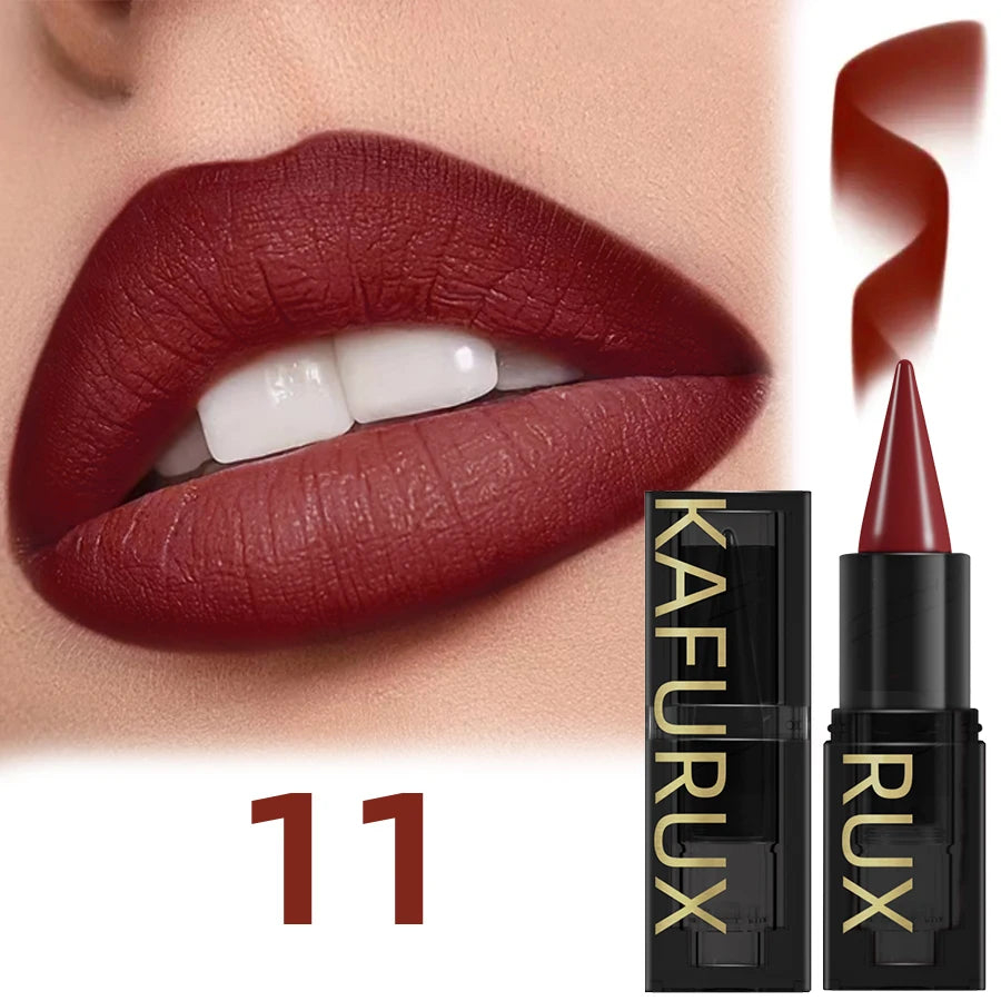 15 Colors Lipstick Waterproof Sexy Red Matte Contour Tint Lipstic Pen Long-lasting Lipliner Pen Non-stick Cup Lip Makeup for Wom