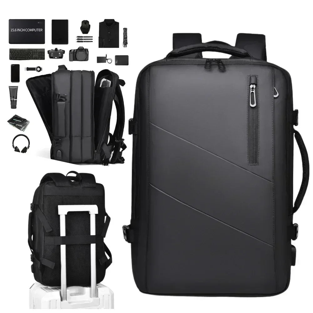 Mens Business Laptop Backpack Large Capacity Expandable Backpack Waterproof USB Travel backpacks men camping Mochaila