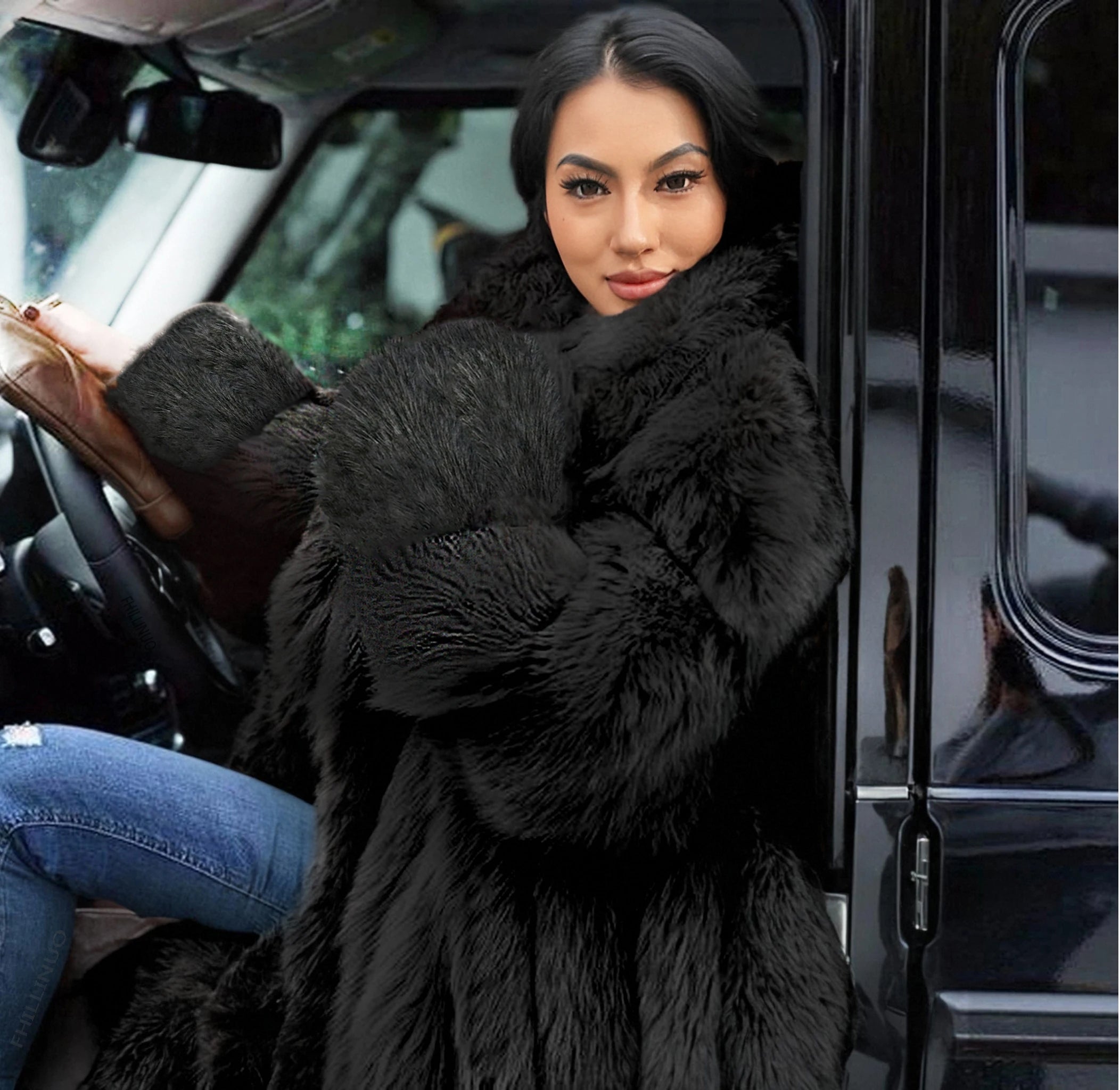 Chic Oriented Women's Faux Grass Outerwear Fashionable Casual Comfort Autumn-Winter Long Solid Color Lapel Faux Grass Coat