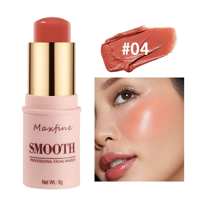 Sculpting Smooth Blush Stick With Natural Long Lasting Effect For Brightening And Universal Use On Eyeshadow And Lips