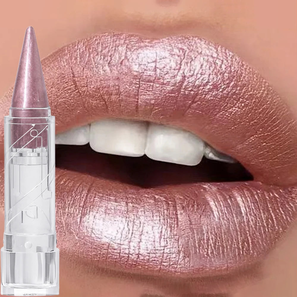 Glitter Lip Gloss Pearl-Infused Set — Pink Nude | KIMLUD