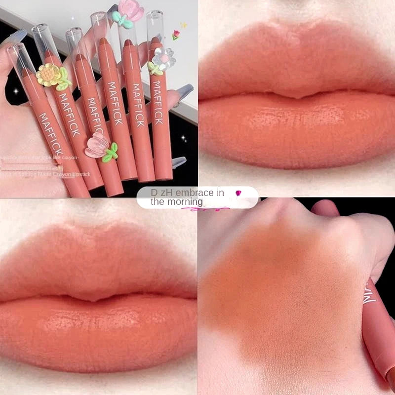 Matte velvet lipstick pen waterproof long-lasting non-stick cup lipstick sexy lip gloss pencil female makeup outline lip line