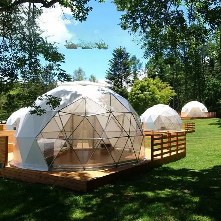 Geodesic Dome Tent 5-Meter Diameter — Cream | KIMLUD