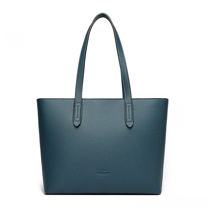PU Leather Shoulder Bag Large Capacity — Black | KIMLUD