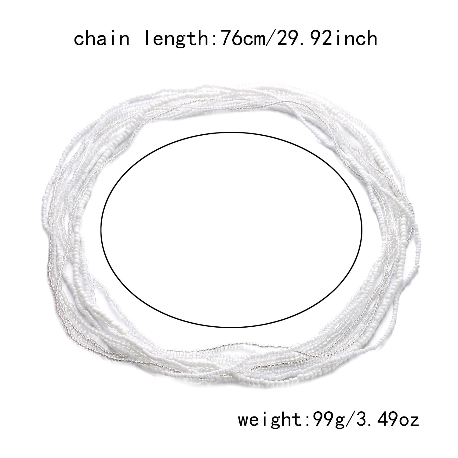 Bohemian Rice Bead Waist Chain Layered Beads — Pink | KIMLUD