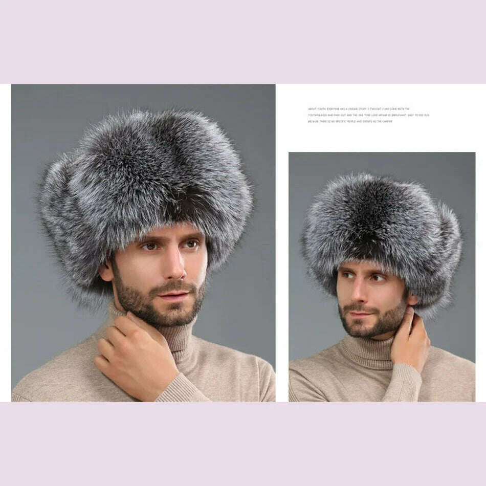 new-winter-mens-100-real-silver-fox-fur-bomber-hat-raccoon-fur-ushanka-cap-trapper-russian-man-ski-hats-caps-real-leather-hatkimlud-womens-fashion-34622499