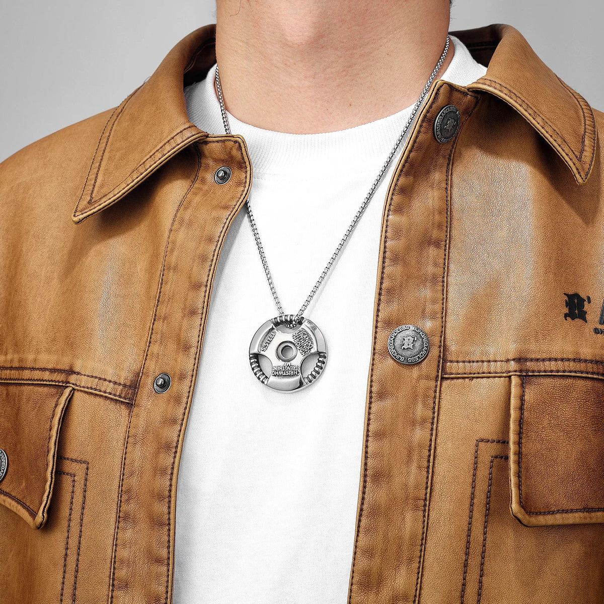 Dumbbell Pads Men Necklace With Pendant Fitness Gym Stainless Steel Jewelry Punk HipHop New In for Male Women Gifts Wholesale