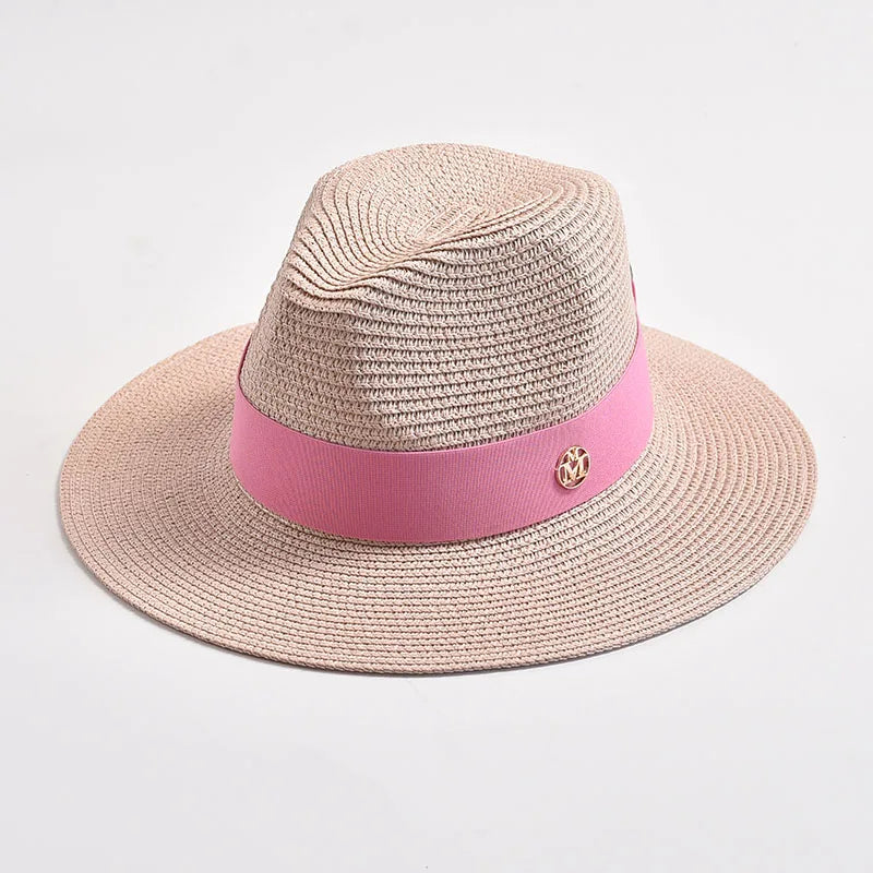 Panama Style Sun Hats Ribbon Decoration — Natural | KIMLUD