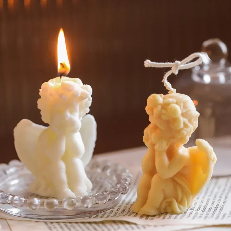 KIMLUD, Cute Candles Cupid Angel Scented Candle Ins Small Art Decorative Aromatic Candles Home Fragrant Decoration Candle Posing Props, KIMLUD Womens Clothes