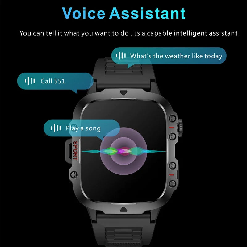 QX11 Smart Watch 1.96inch Large Screen HD Bluetooth Call SOS Voice Assistant Men Women Smartwatch Sports Fitness Tracker