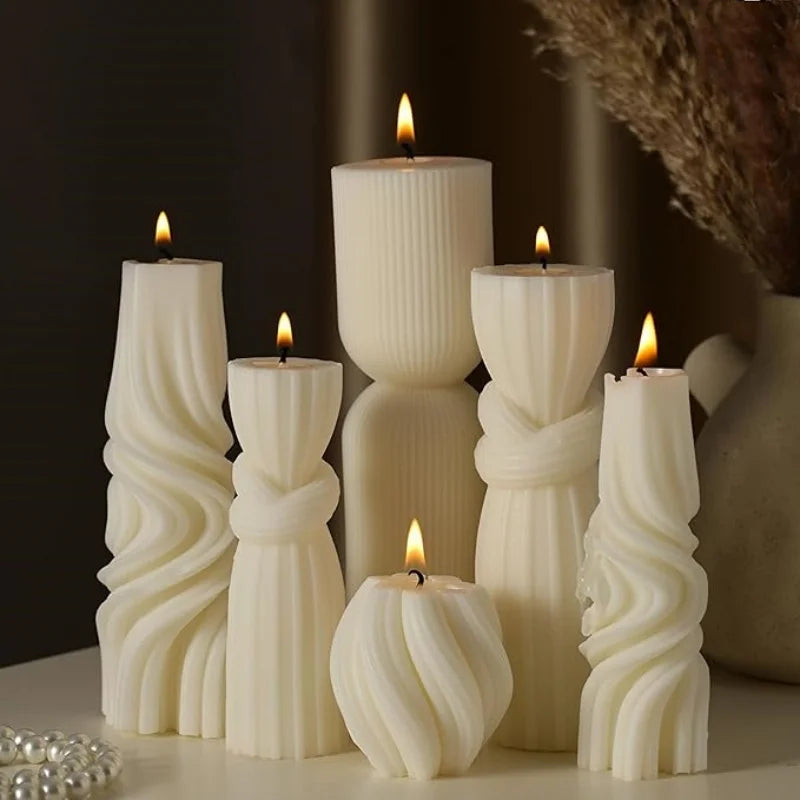 KIMLUD, Aromatherapy candles, large pillar ribbed decorative candles, soy wax, suitable for gifts, room shelves, home ribbed decoration, KIMLUD Womens Clothes
