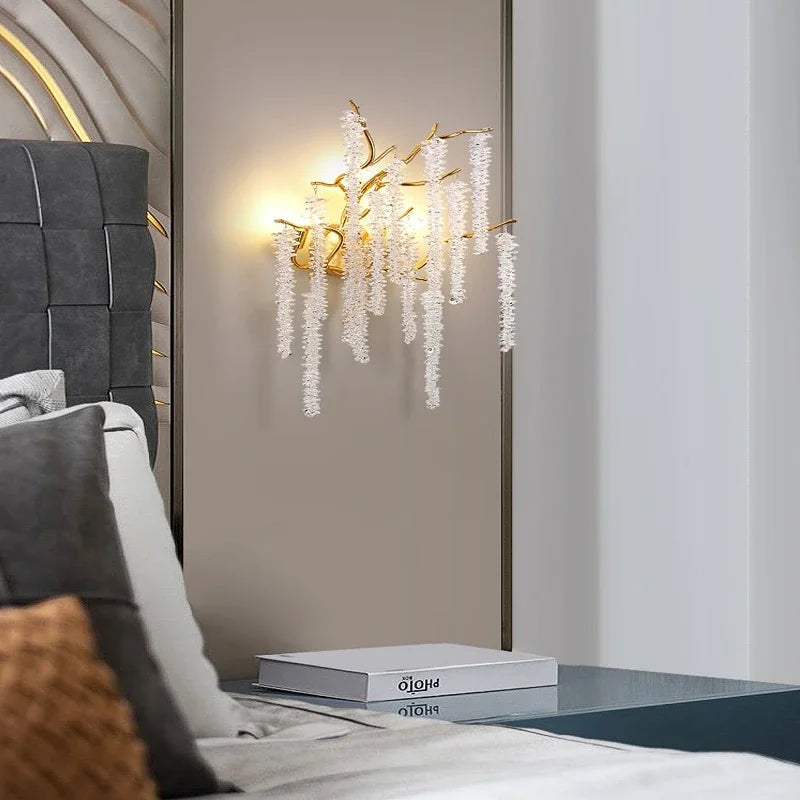 2024 Luxury Gold Glass LED Lights Ceiling Chandeliers Crystal Hanging Pendant Lamps Home Decor for Dining Room Lustres