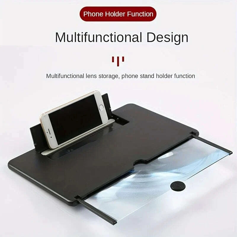 KIMLUD, Pull-Out Phone Screen Amplifier 10 12 Inch 3D HD Video Magnifier with Anti-Blue Light Foldable Lazy Stand for All Smartphones, KIMLUD Womens Clothes