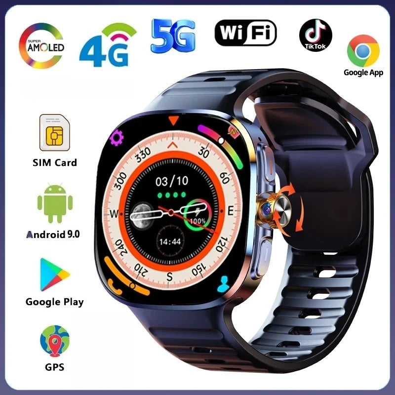 Xiaomi 5G/4G Full Network Smart Watch 2.40 inch Big Screen HD Video Call RAM 2100mAh Google Play WIFI GPS Sim Card Smartwatch