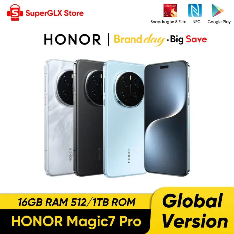 【IN STOCK】Global Version HONOR Magic7 Pro 5G Smartphone Magic 7 Pro Snapdragon 8 Elite 120Hz OLED Screen 100W Fast Charge