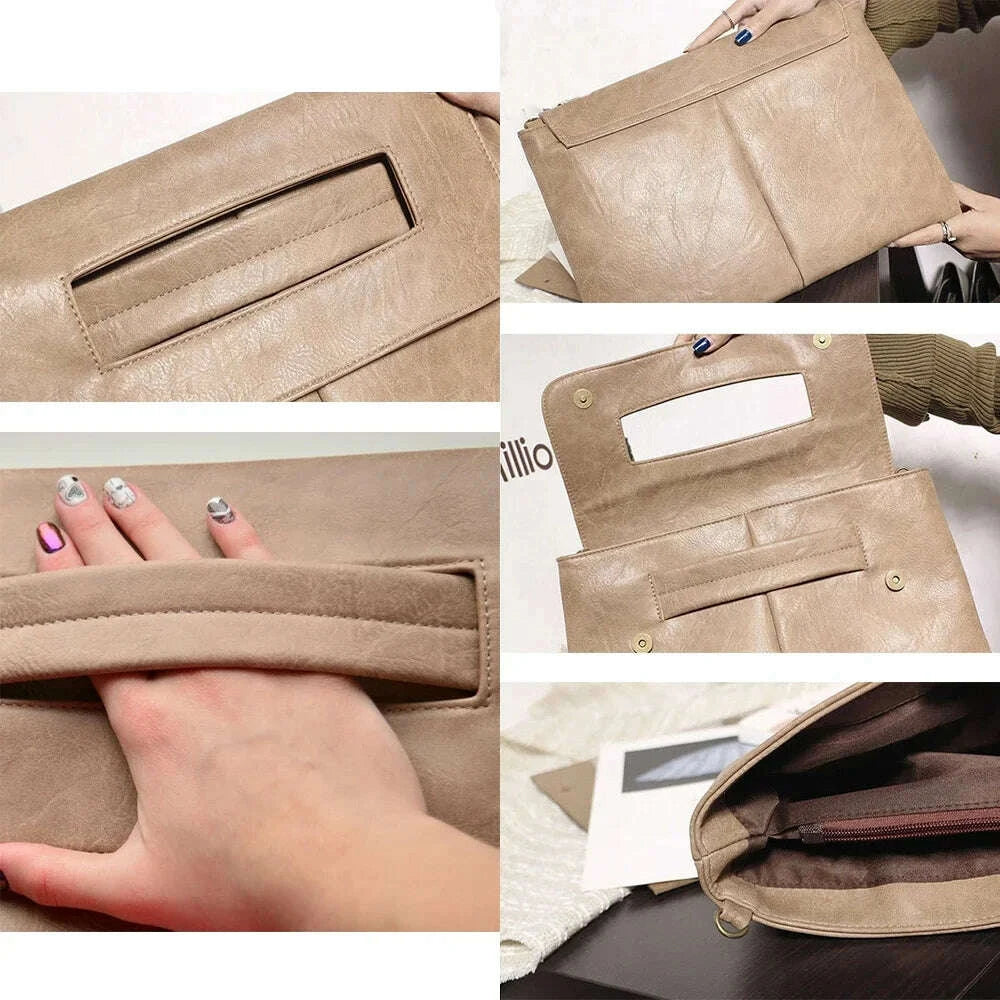 KIMLUD, Business Women's Wrist Clutches For PAD Fashion PU leather Crossbody Bags For Women Shoulder messenger Bag, KIMLUD Womens Clothes